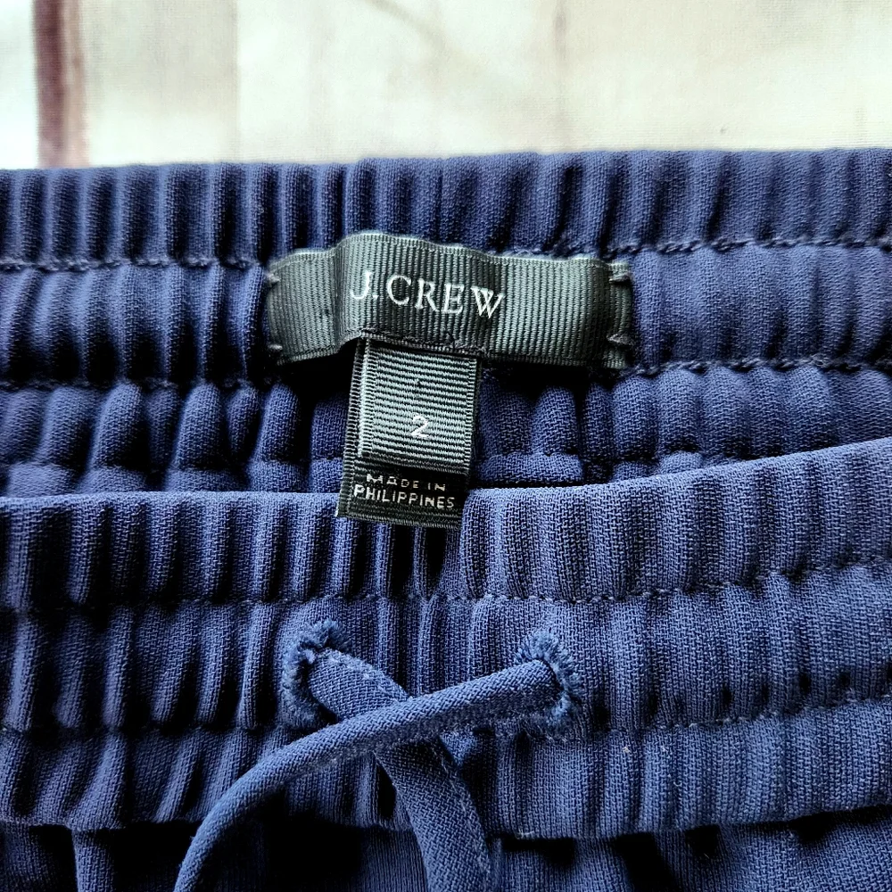 J. Crew Navy Blue Drawstring Jogger Ankle Trouser Pant #03341 | Women's Size 2
